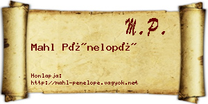 Mahl Pénelopé névjegykártya